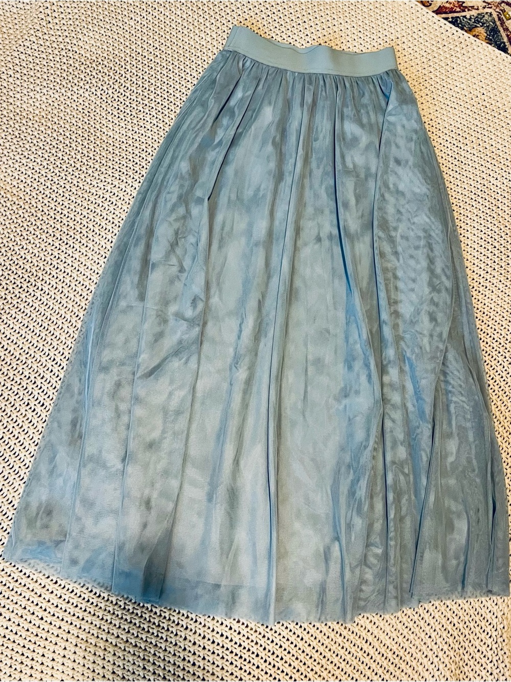 Boden Light Blue Gathered Tulle Midi Skirt Women's Sz 2 Soft Elegant Flare NWT